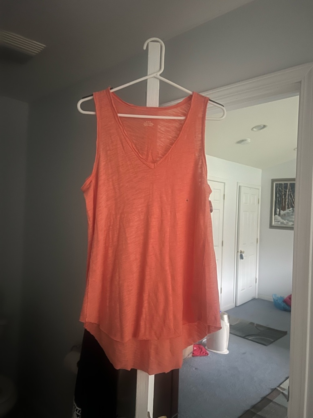 Women's Coral V-Neck Layered Tank Top